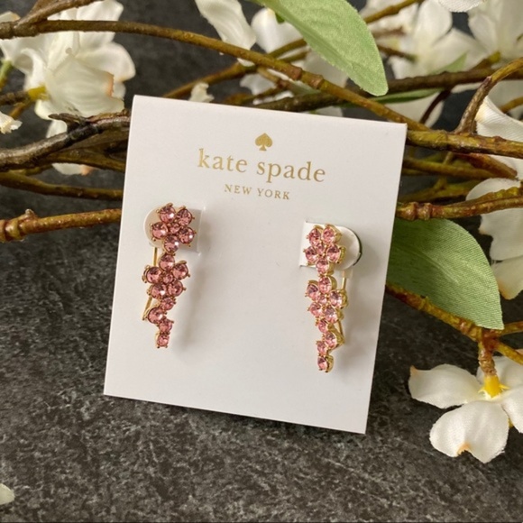 KATE SPADE NWT Pink Gold Flower Ear Pin Earrings